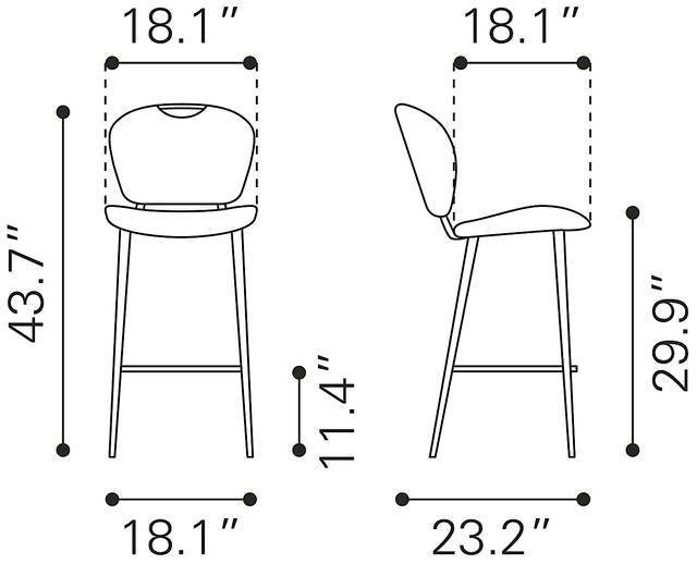 Bramerton Gray Bar Height Stool - Thumbnail - Image 10