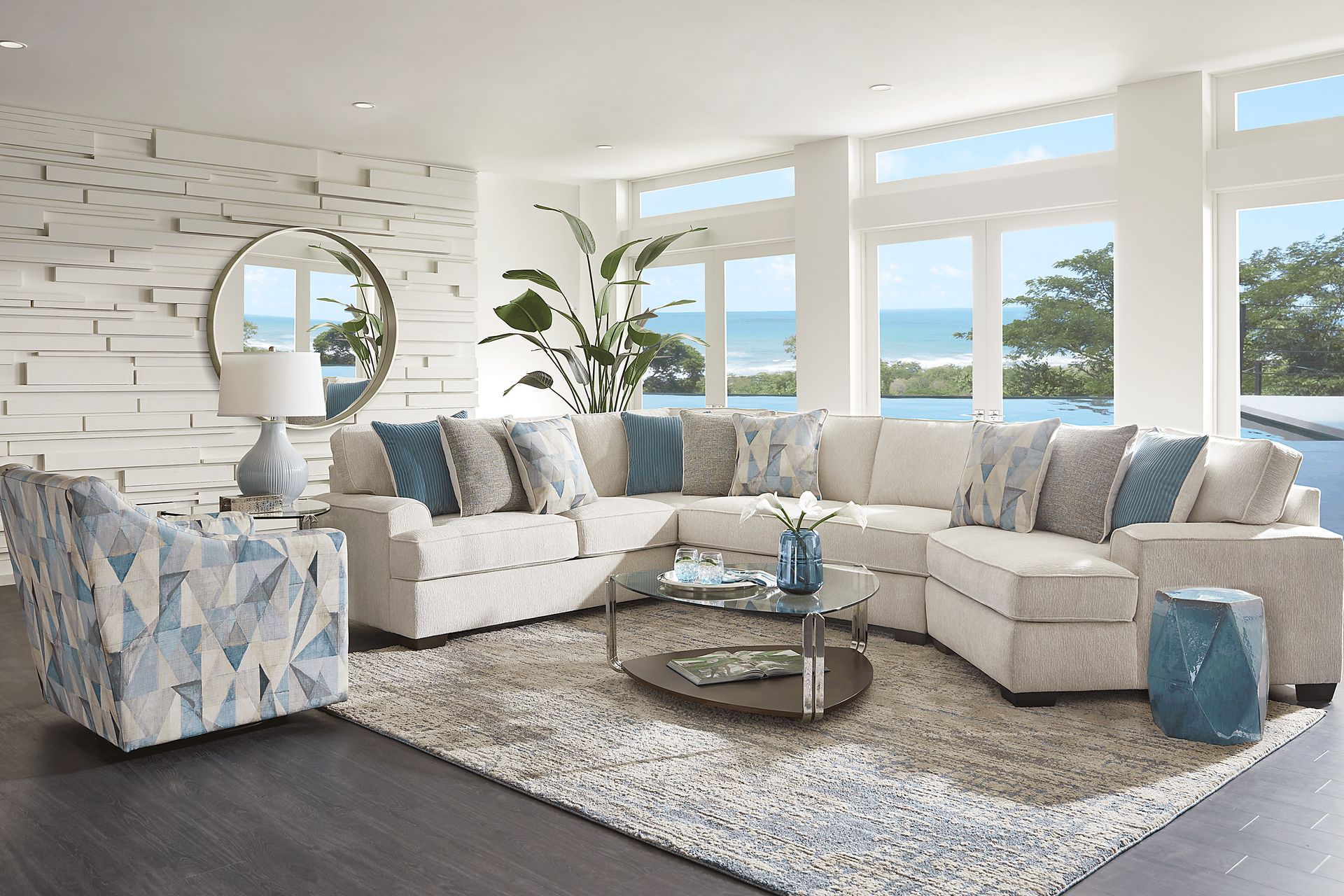 Bramfield White 3 Pc Sectional - Image 2