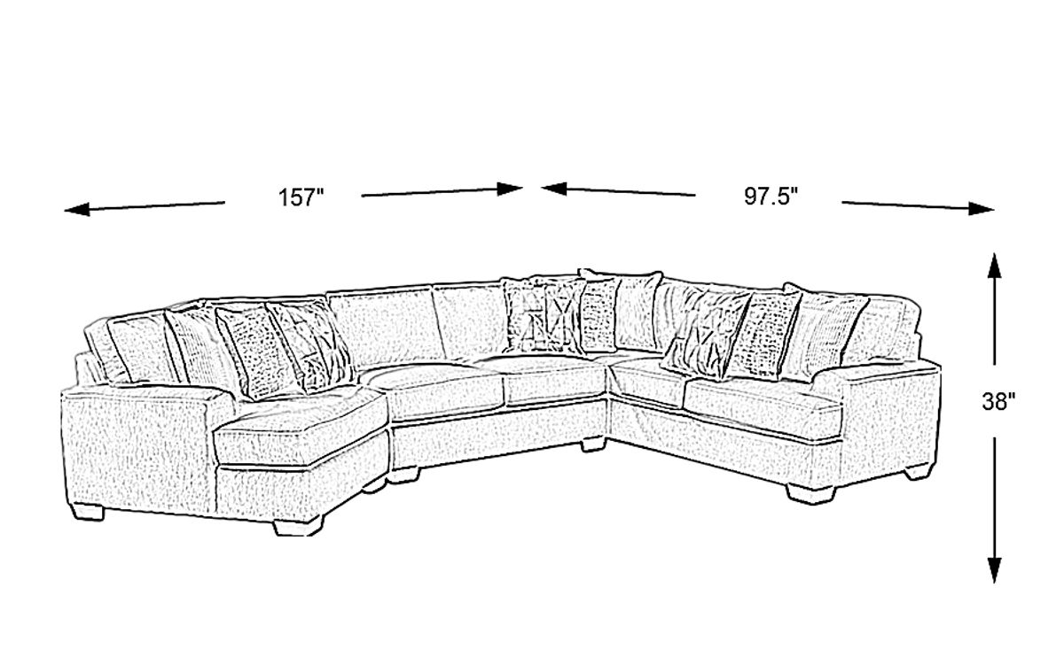 Bramfield White Polyester Fabric 3 Pc Left Arm Cuddler Sectional ...