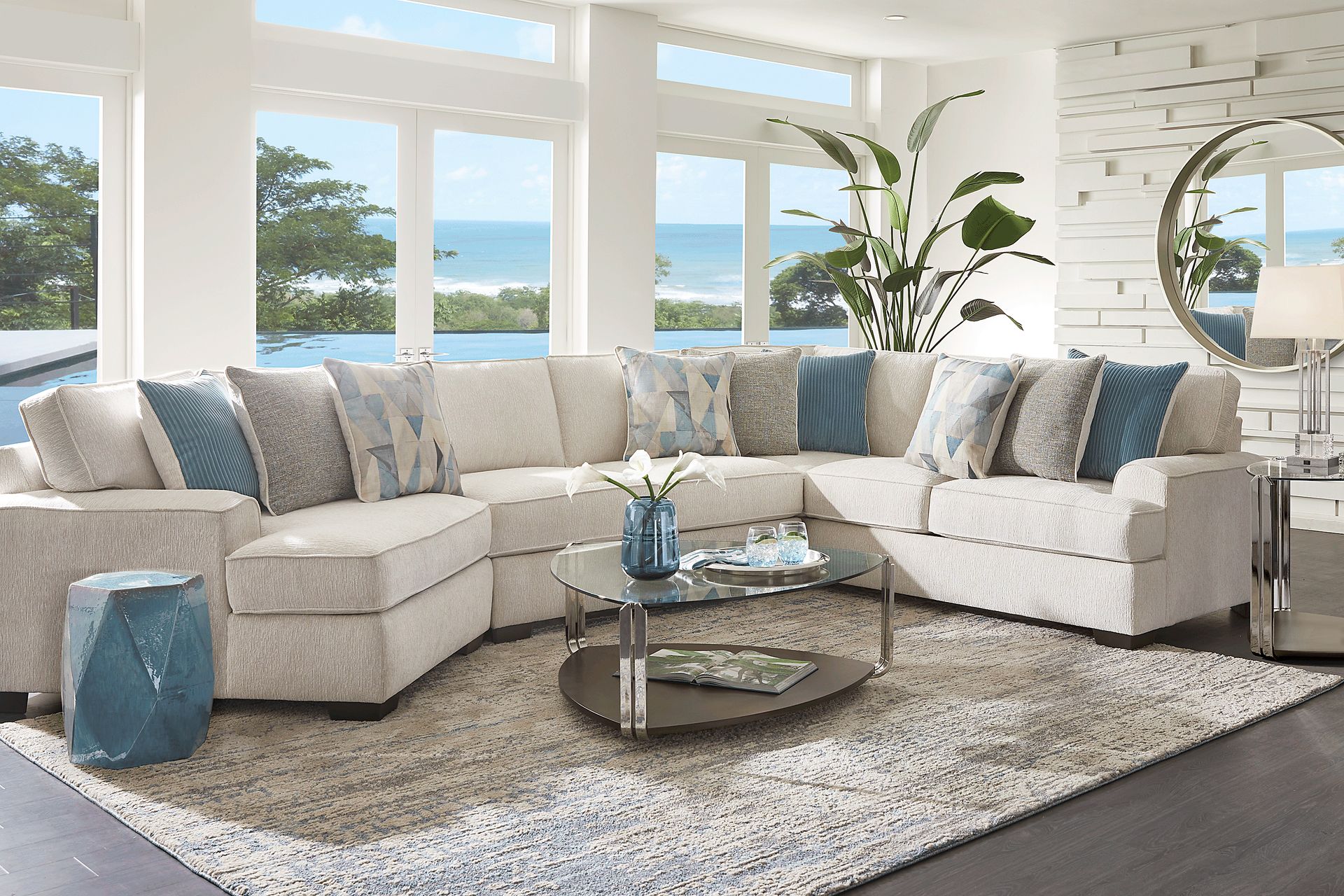 Bramfield White 6 Pc Sectional Living Room - Image 1