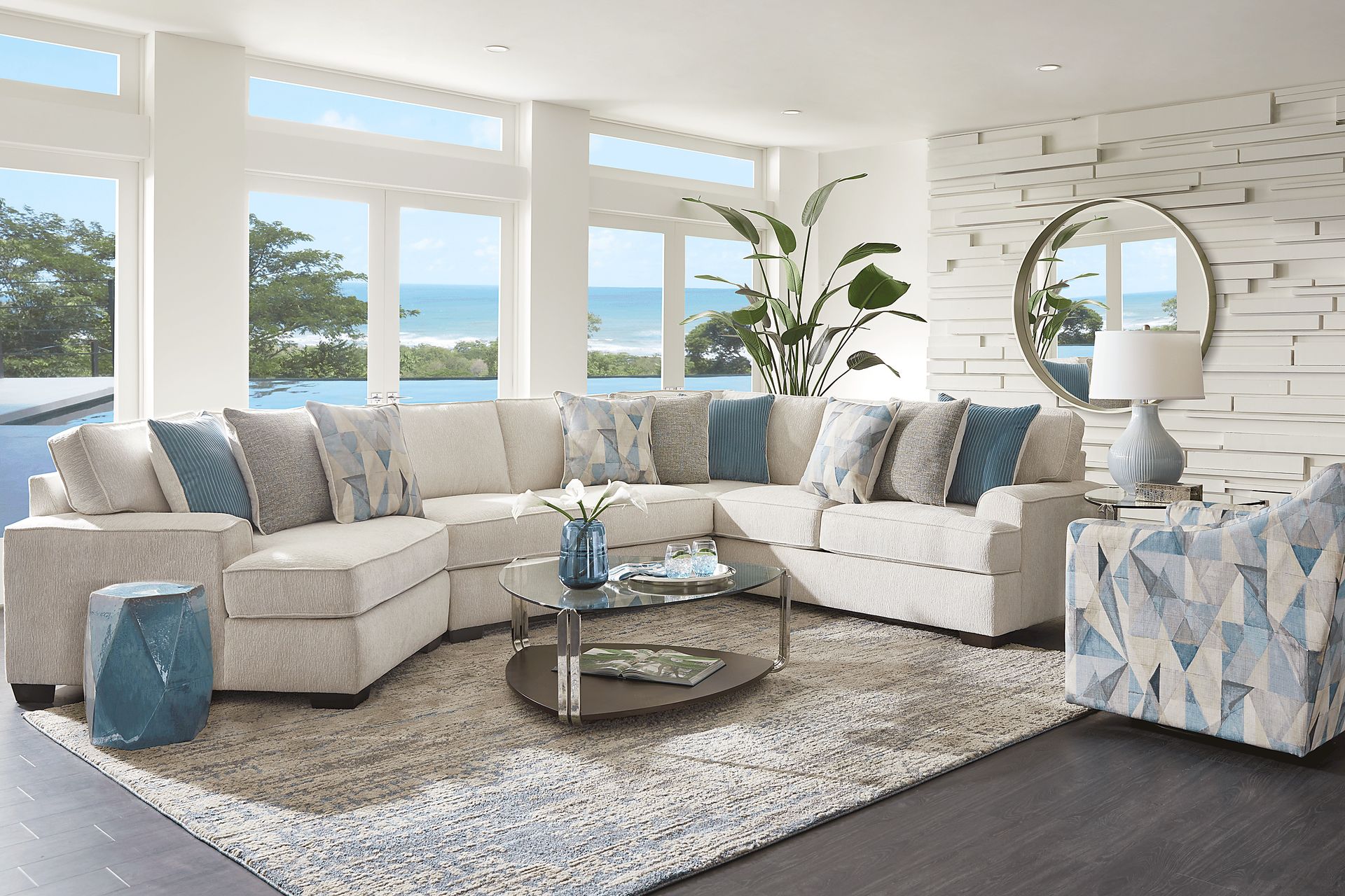 Bramfield White 6 Pc Sectional Living Room - Image 1