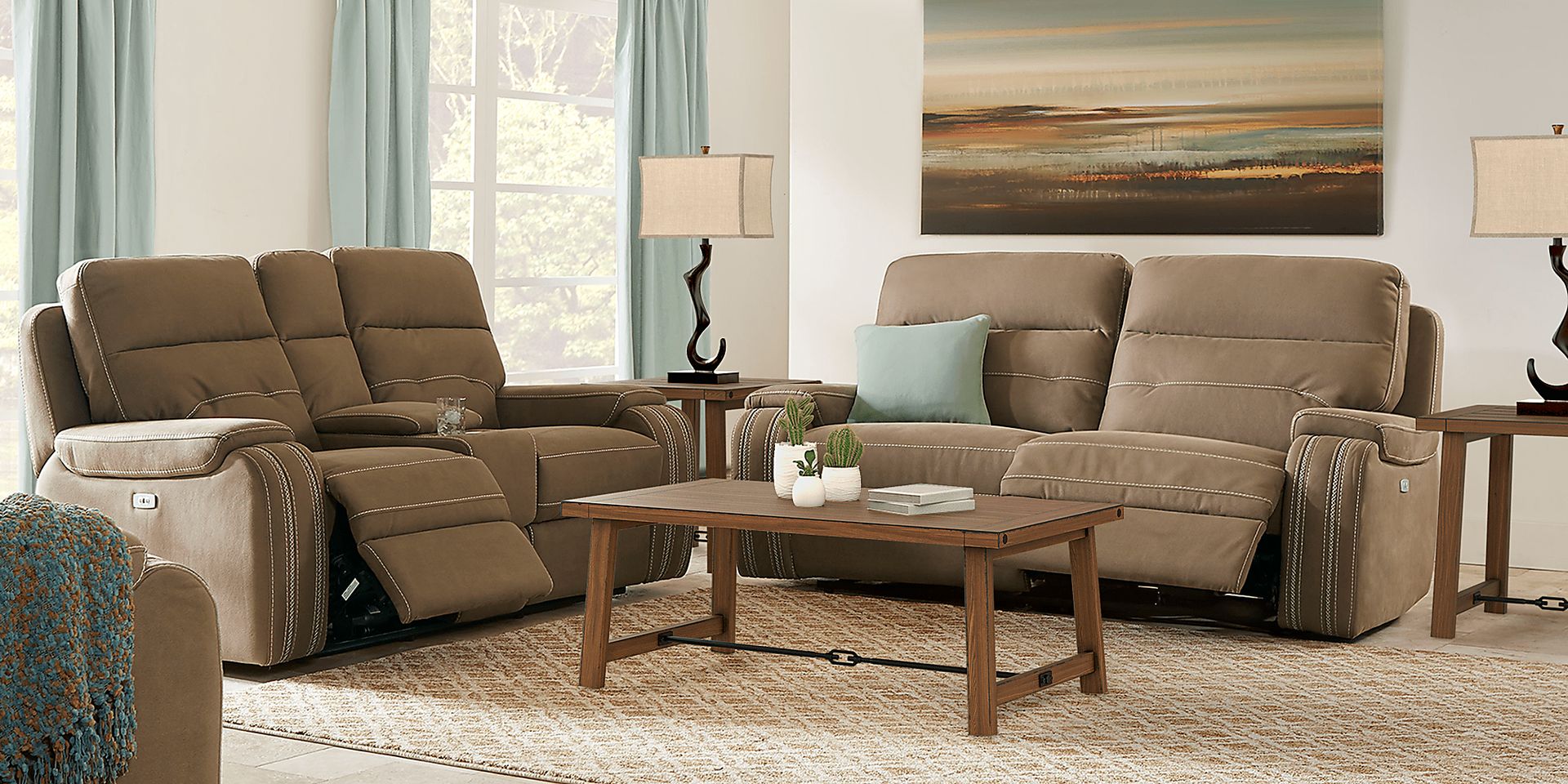 Brampton Place Brown 7 Pc Reclining Living Room - Image 1