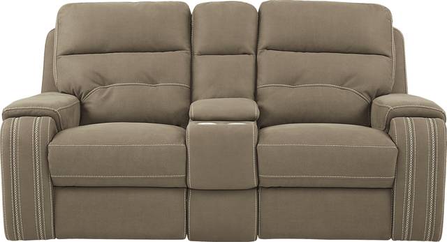 Brampton Place Brown Power Console Loveseat - Thumbnail - Image 1