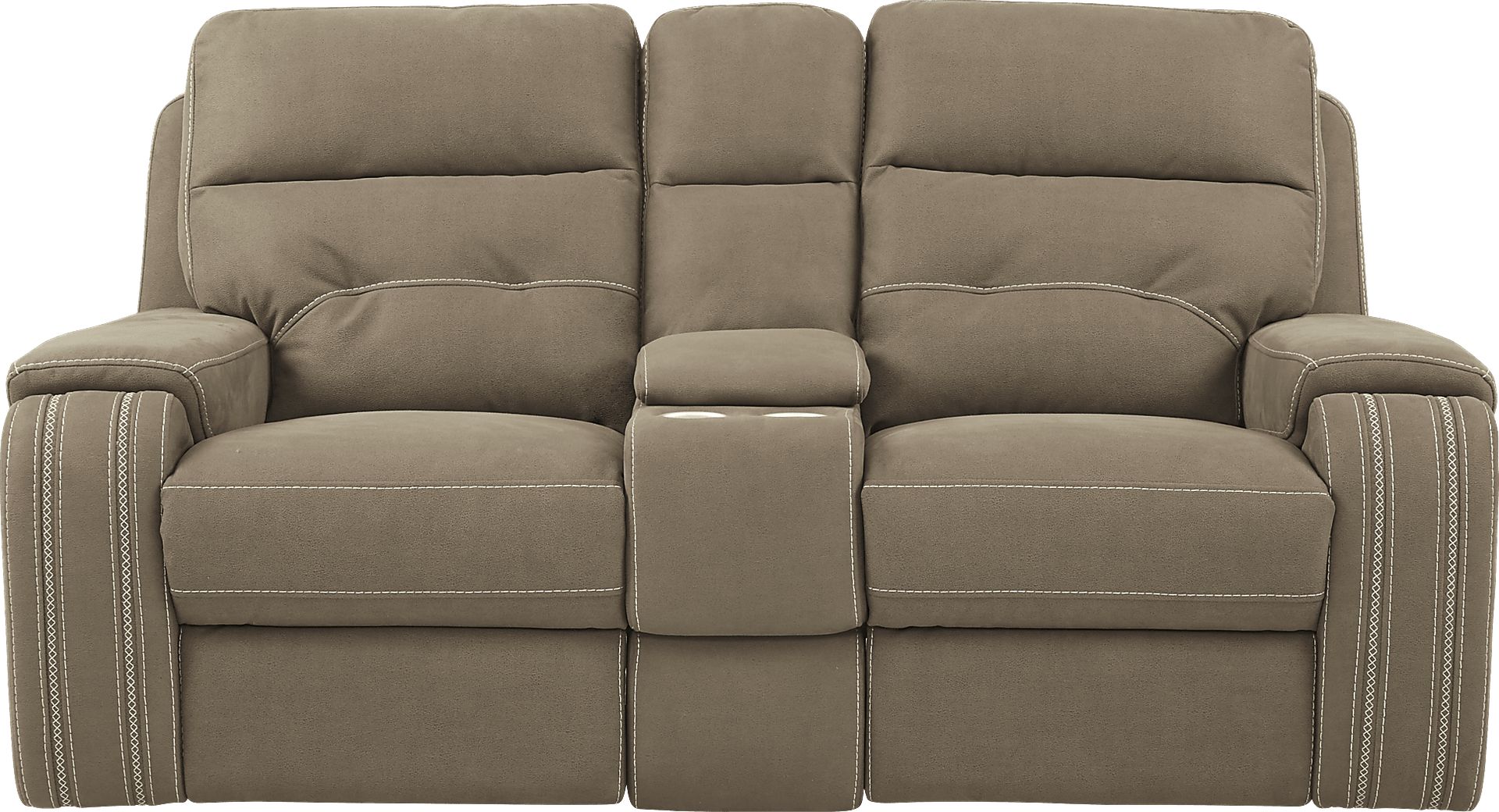 Brampton Place Brown Power Console Loveseat - Image 1