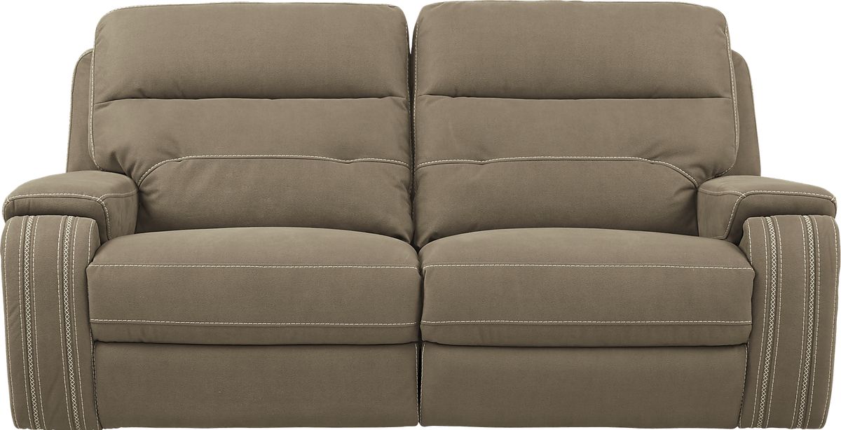 Brampton Place Brown Fabric,Polyurethane Power Reclining Sofa Rooms to Go