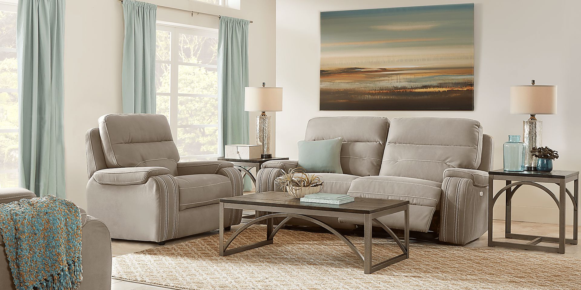 Brampton Place Mushroom 2 Pc Reclining Living Room - Image 1