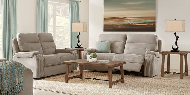 Brampton Place Mushroom 7 Pc Living Room with Reclining Sofa - Thumbnail - Image 1