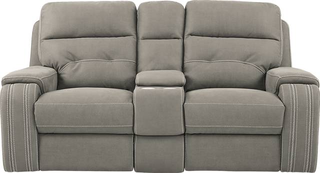 Brampton Place Mushroom Power Console Loveseat - Thumbnail - Image 1
