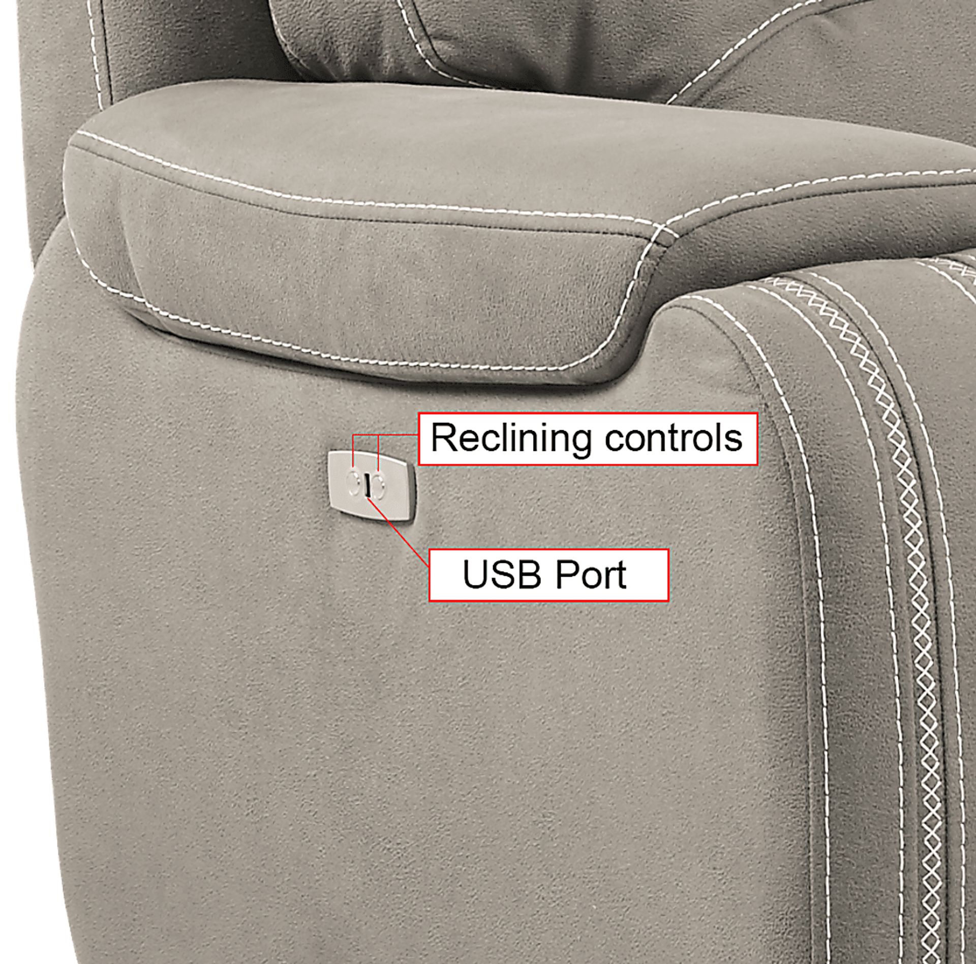 Brampton Place Mushroom Power Reclining Sofa - Image 3