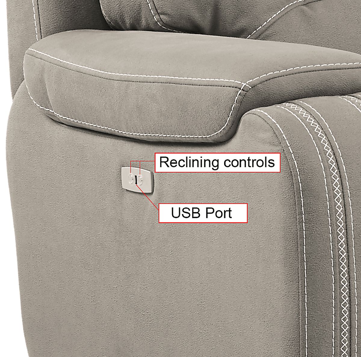 Brampton Place Mushroom Brown Polyester Fabric Power Reclining Sofa