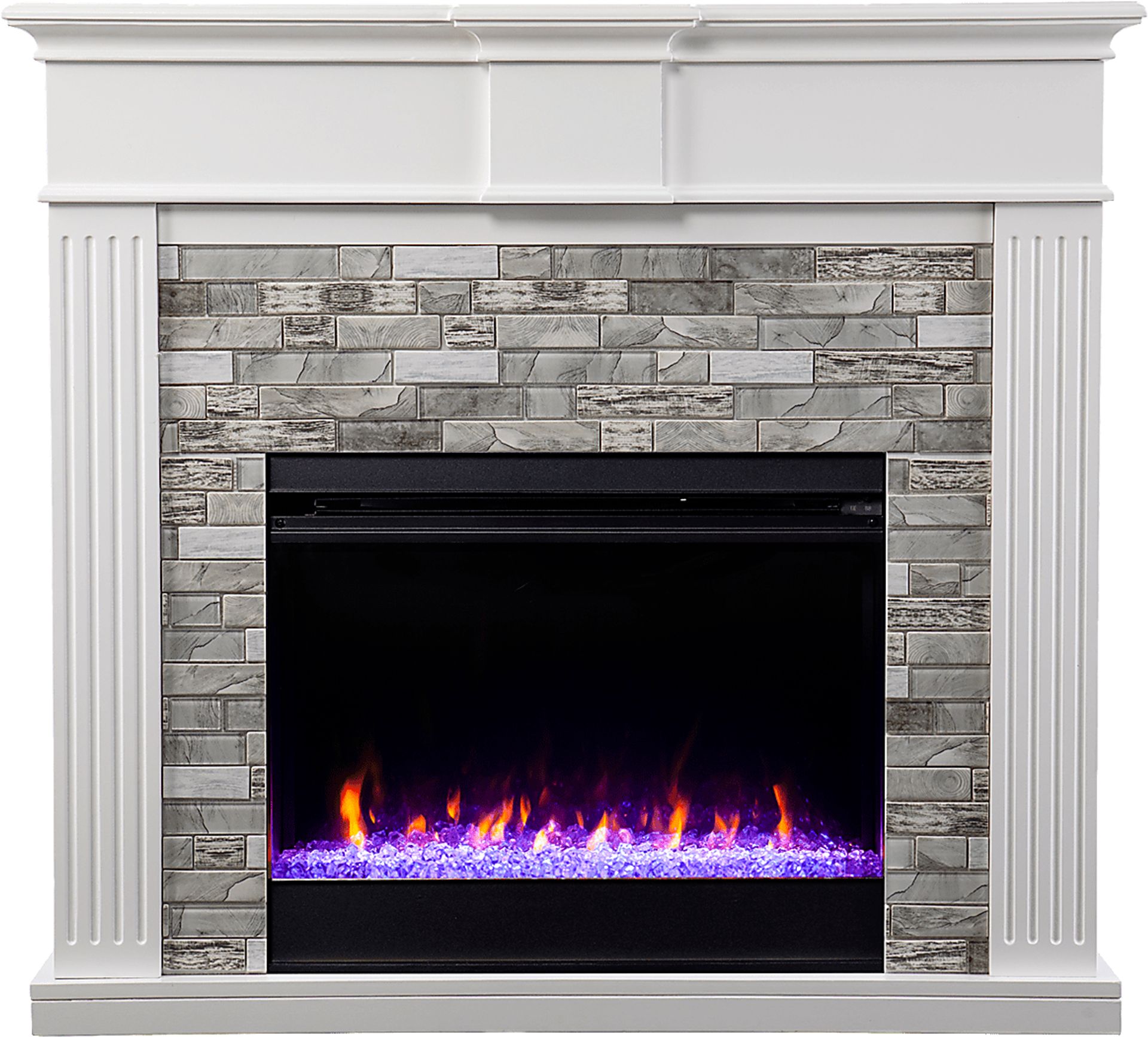 Brandycrest I White 42 in. Console With Color Changing Electric Fireplace - Image 2