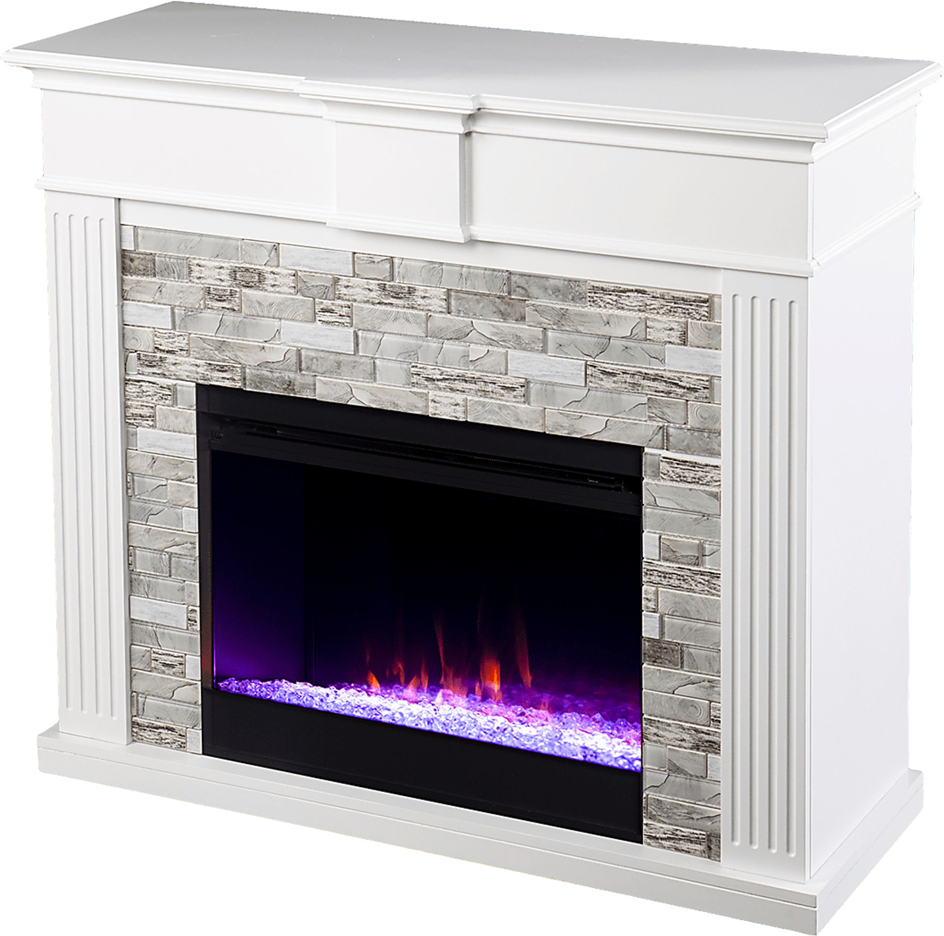 Brandycrest I White 42 in. Console With Color Changing Electric Fireplace - Image 1