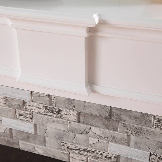 Brandycrest II White 42 in. Console With Electric Log Fireplace - Thumbnail - Image 3