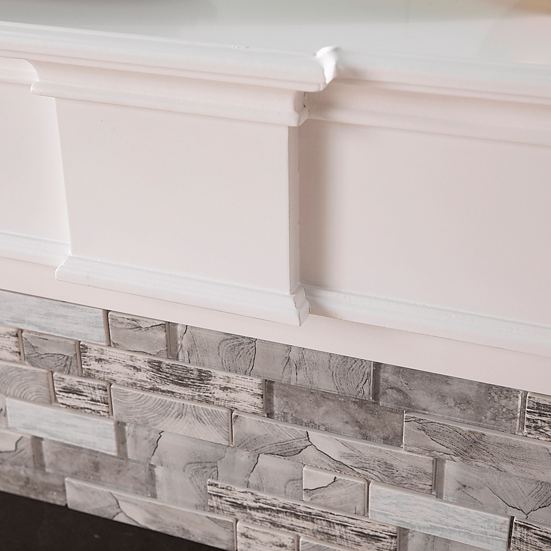 Brandycrest II White 42 in. Console With Electric Log Fireplace - Image 3