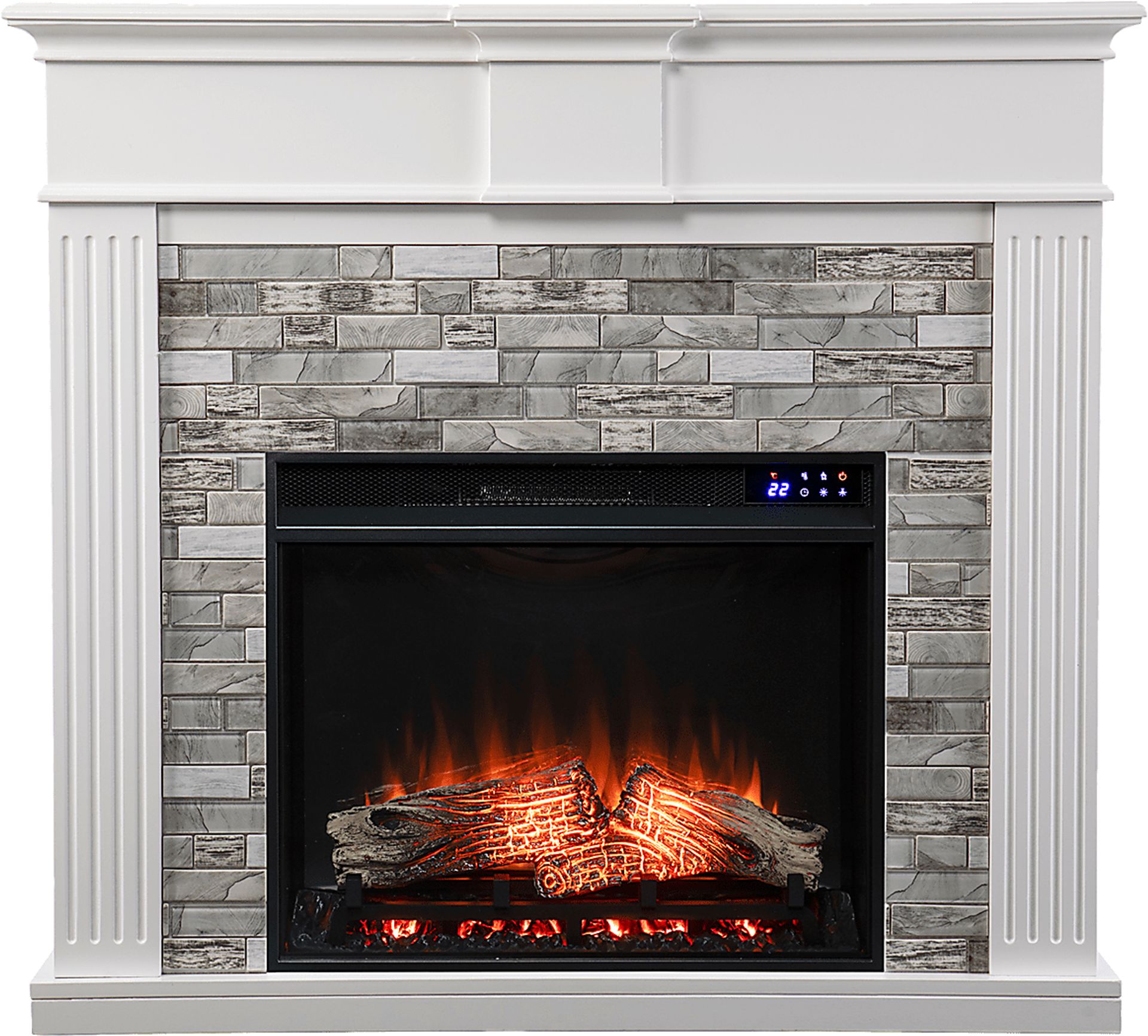 Brandycrest IV White 42 in. Console With Touch Panel Electric Fireplace - Image 2