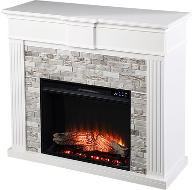 Brandycrest IV White 42 in. Console With Touch Panel Electric Fireplace