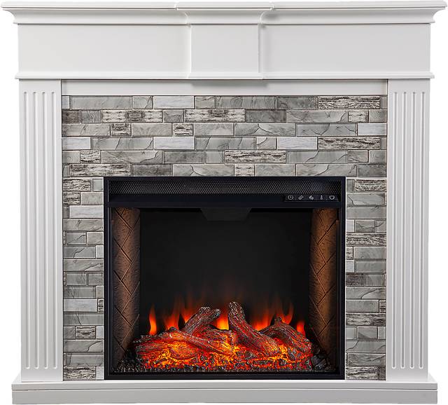Brandycrest III White 42 in. Console With Smart Electric Fireplace - Thumbnail - Image 2