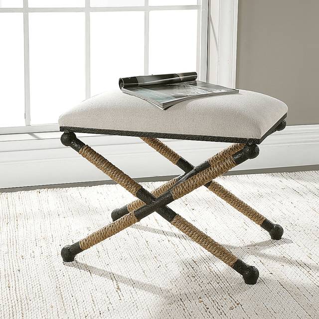 Bransley White Accent Bench - Thumbnail - Image 5