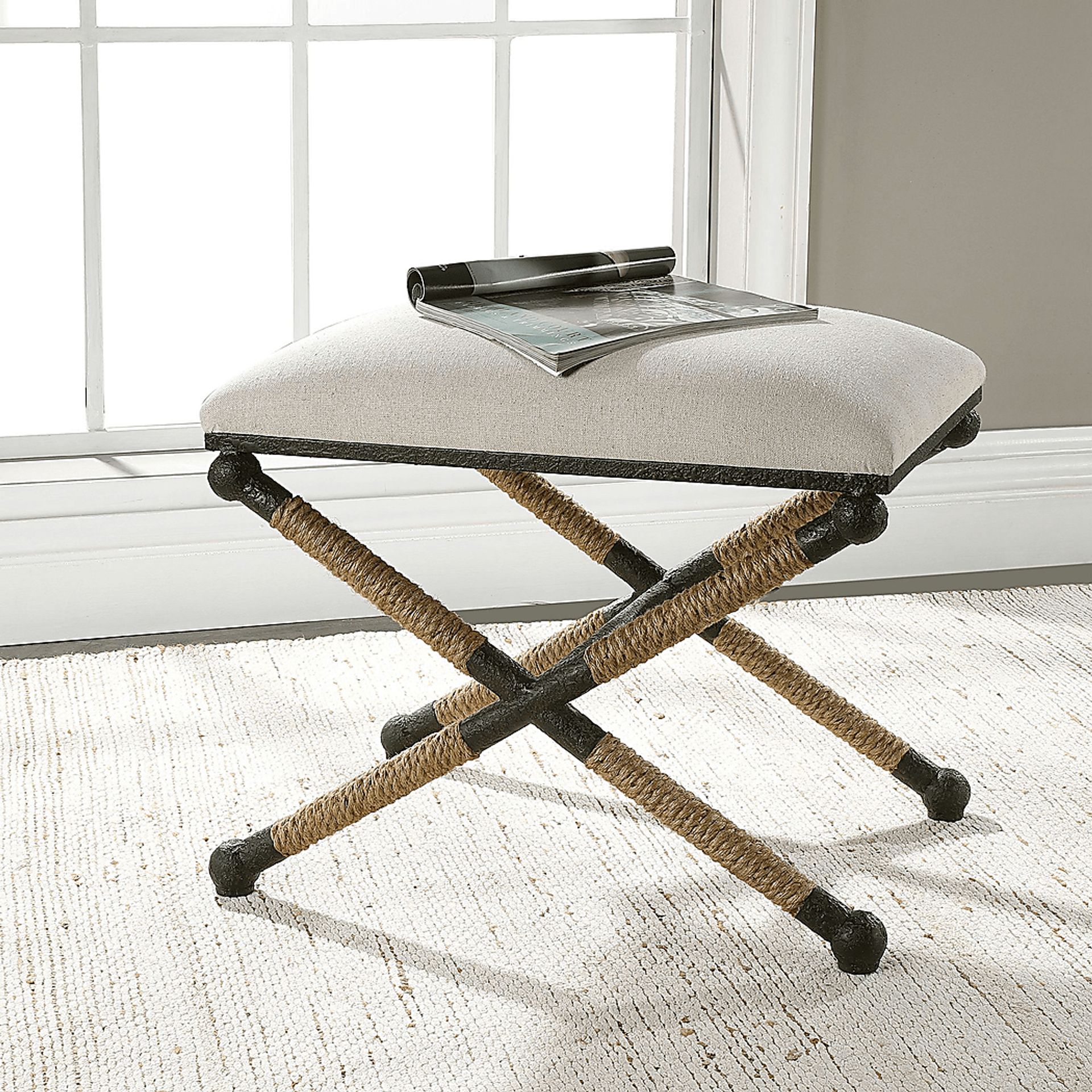 Bransley White Accent Bench - Image 5