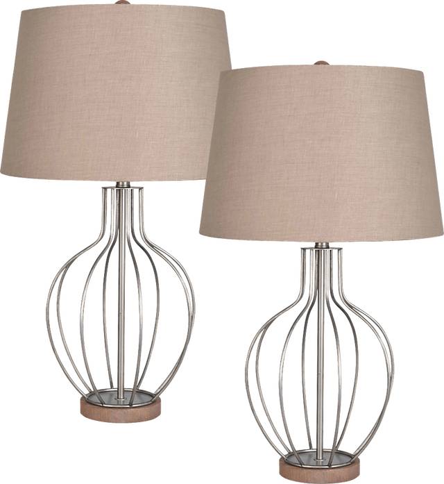 Branson Ridge Gray Lamp, Set of 2 - Thumbnail - Image 1