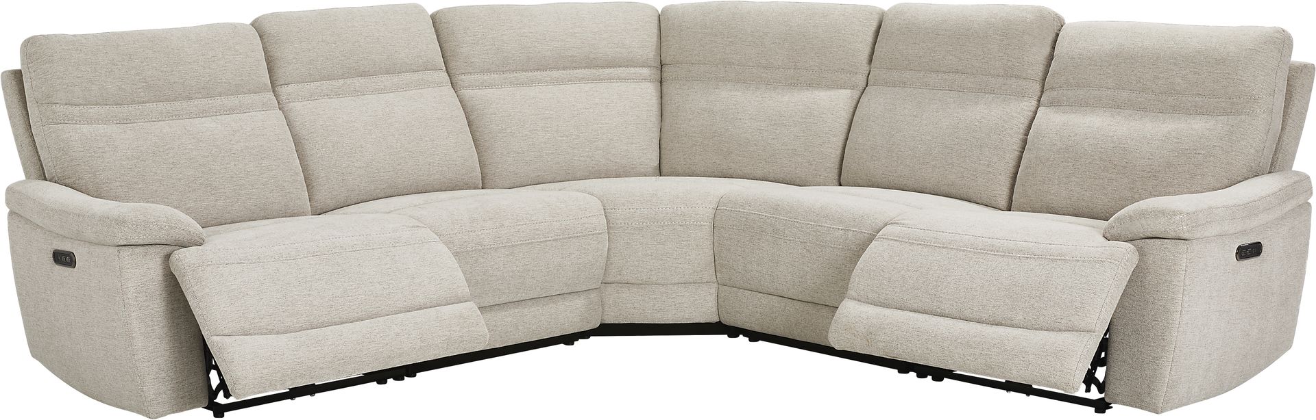 Brantley Light Gray 5 Pc Dual Power Reclining Sectional - Image 3