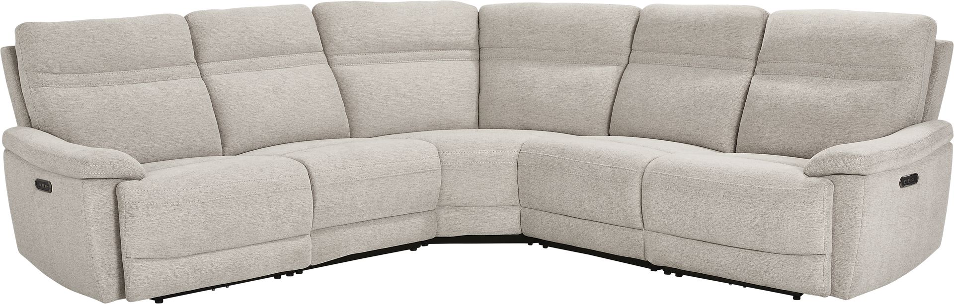 Brantley Light Gray 5 Pc Dual Power Reclining Sectional - Image 1