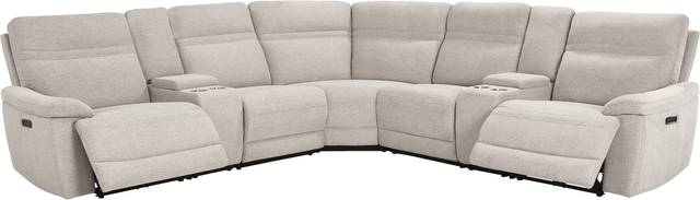 Brantley Light Gray 7 Pc Dual Power Reclining Sectional - Thumbnail - Image 3