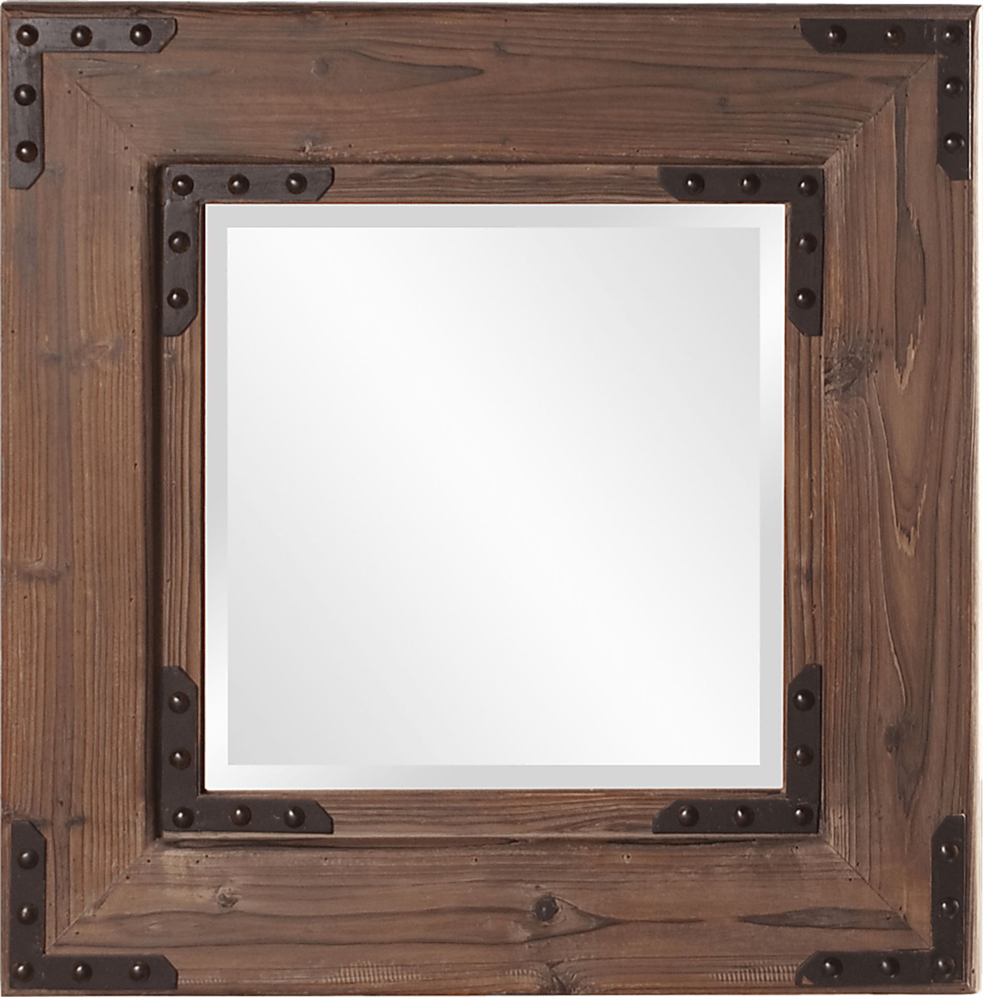 Branud Brown Square Mirror - Image 1