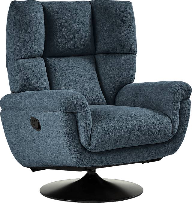 Braselton Blue Swivel Recliner - Thumbnail - Image 1