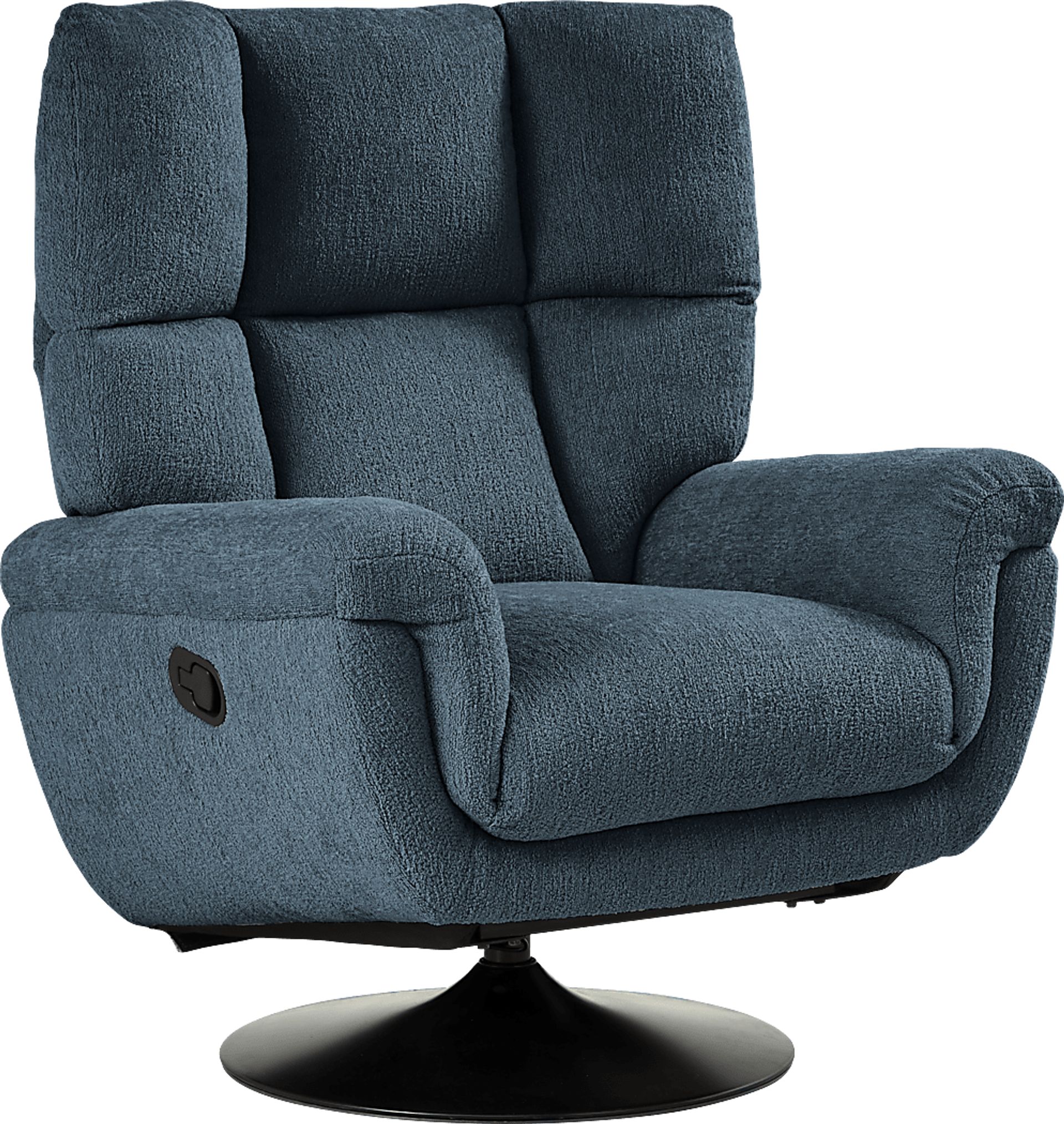 Braselton Blue Swivel Recliner and Ottoman - Image 3