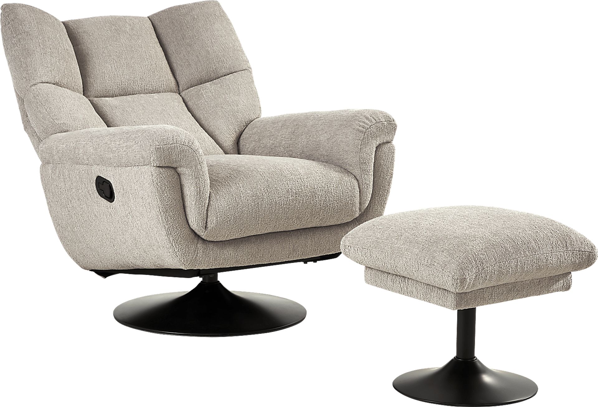 Braselton Silver Swivel Recliner and Ottoman - Image 2