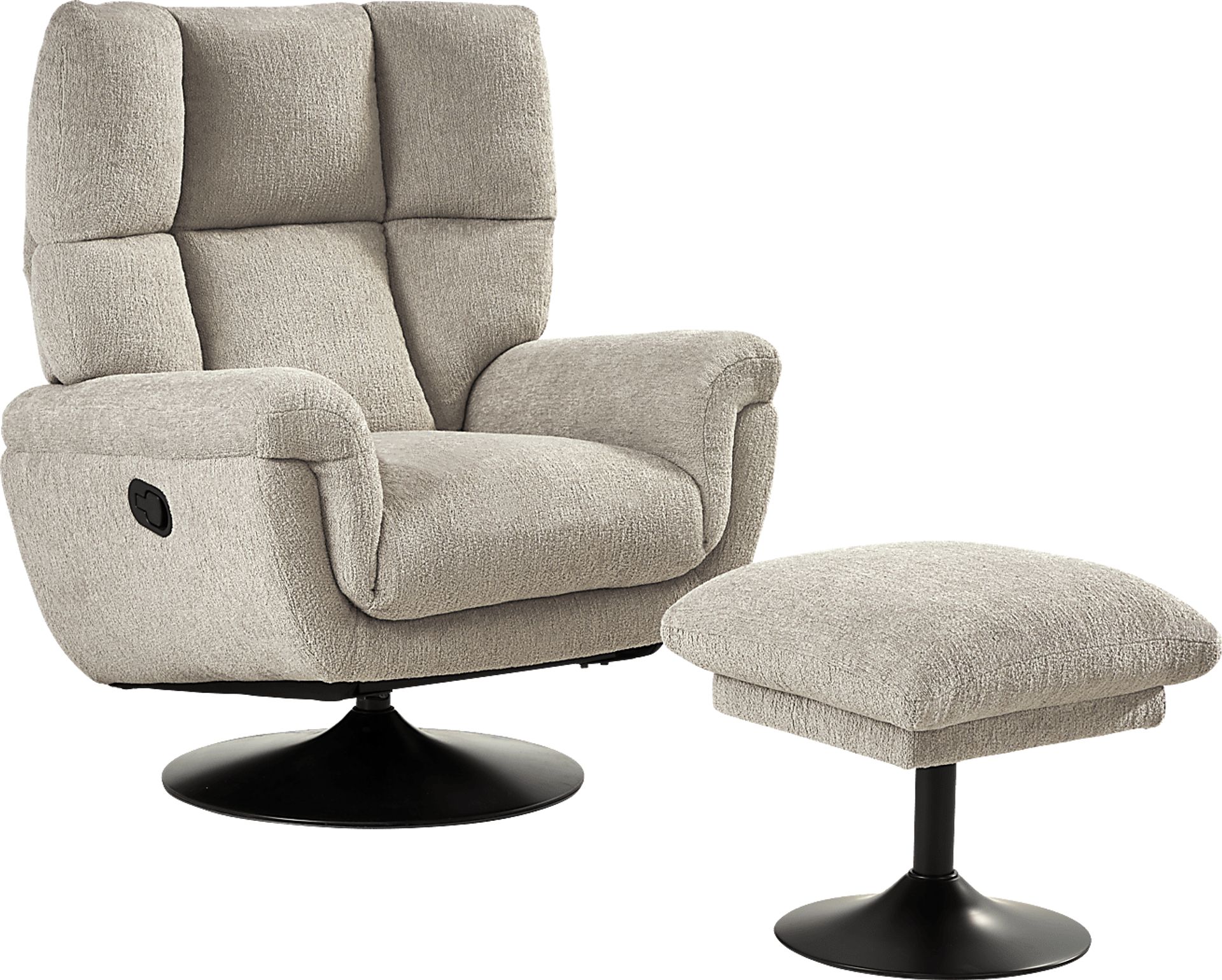 Braselton Silver Swivel Recliner and Ottoman - Image 1