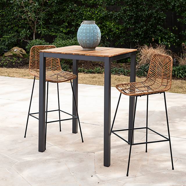 Brasher Natural Outdoor Bar Height Table - Thumbnail - Image 2