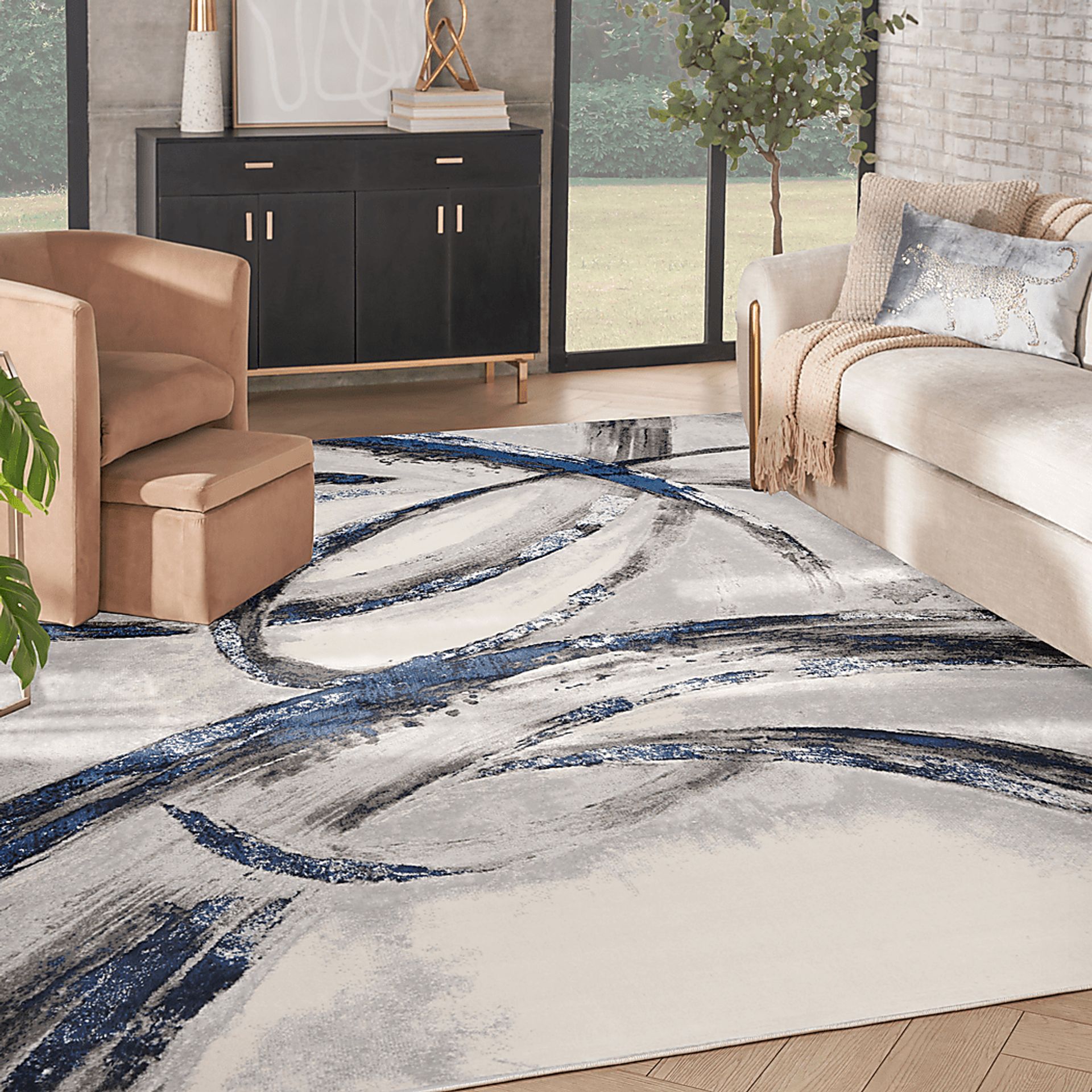Brasix Gray/Navy 9' x 12' Rug - Image 2