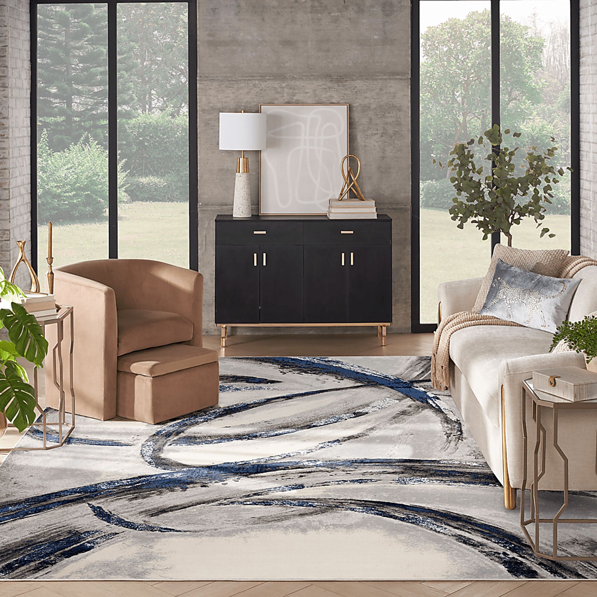 Brasix Gray/Navy 9' x 12' Rug - Image 3