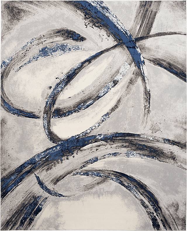 Brasix Gray/Navy 9' x 12' Rug - Thumbnail - Image 1