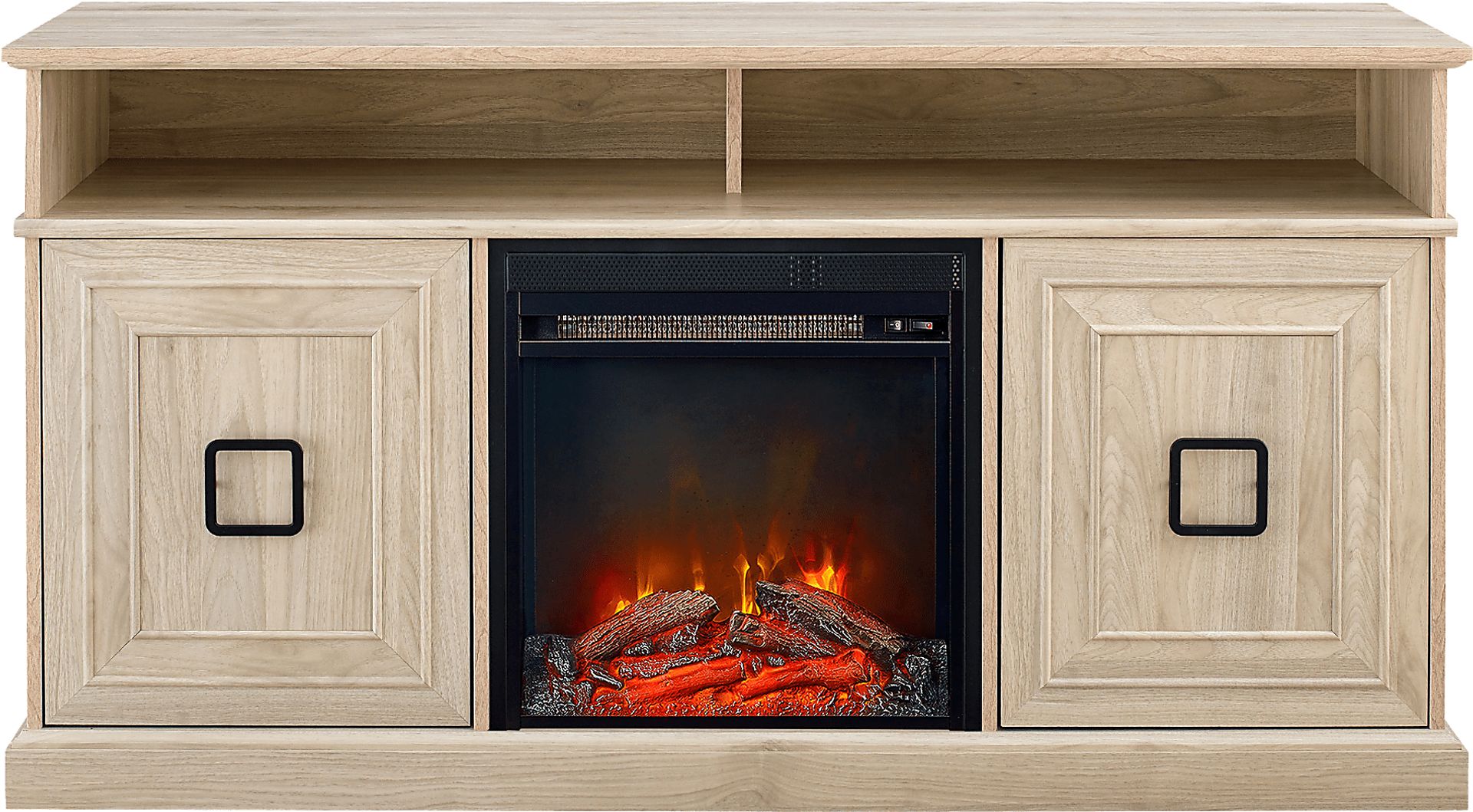 Brassiewood Birch 58 in. Console With Electric Fireplace - Image 2