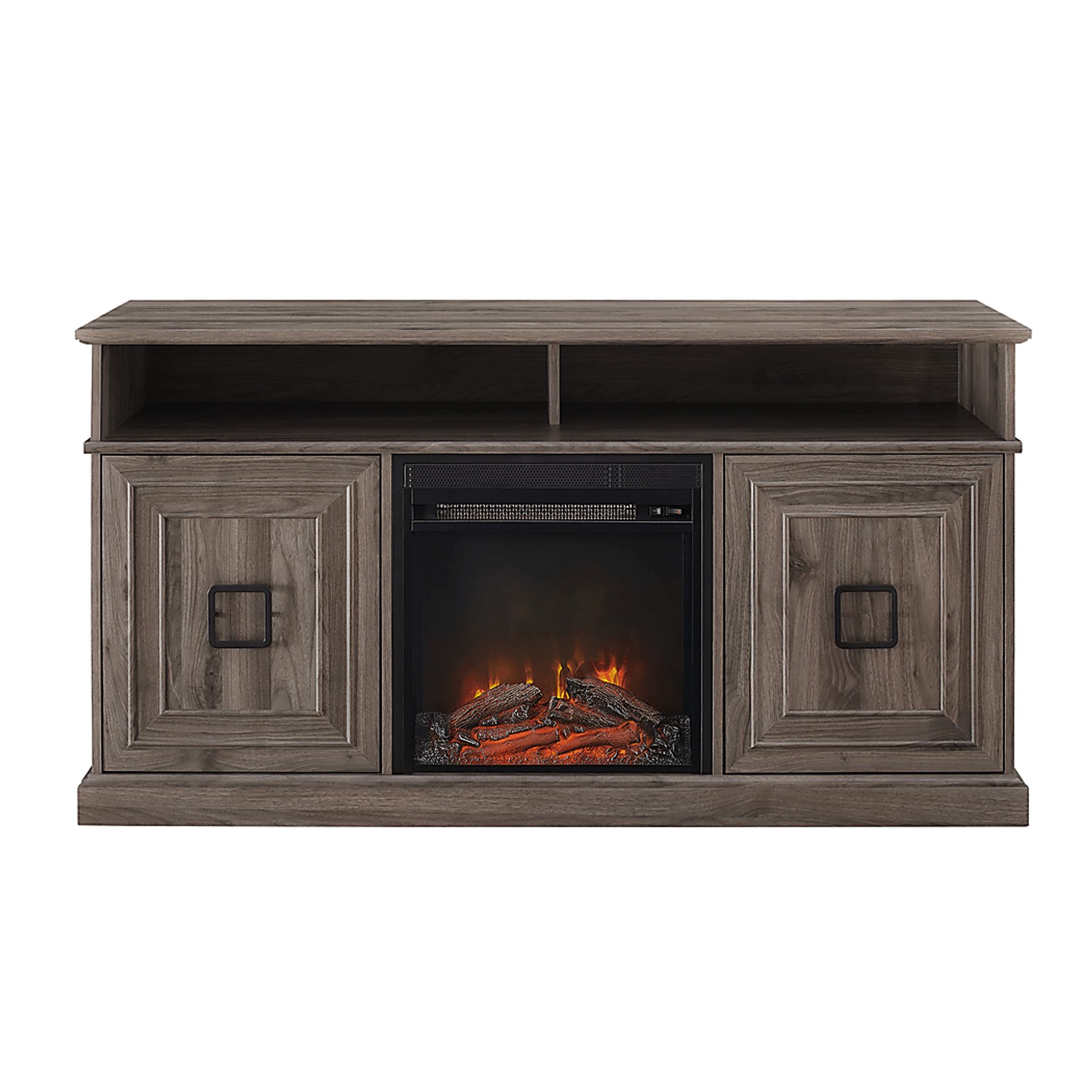 Brassiewood Gray 58 in. Console With Electric Fireplace - Image 2