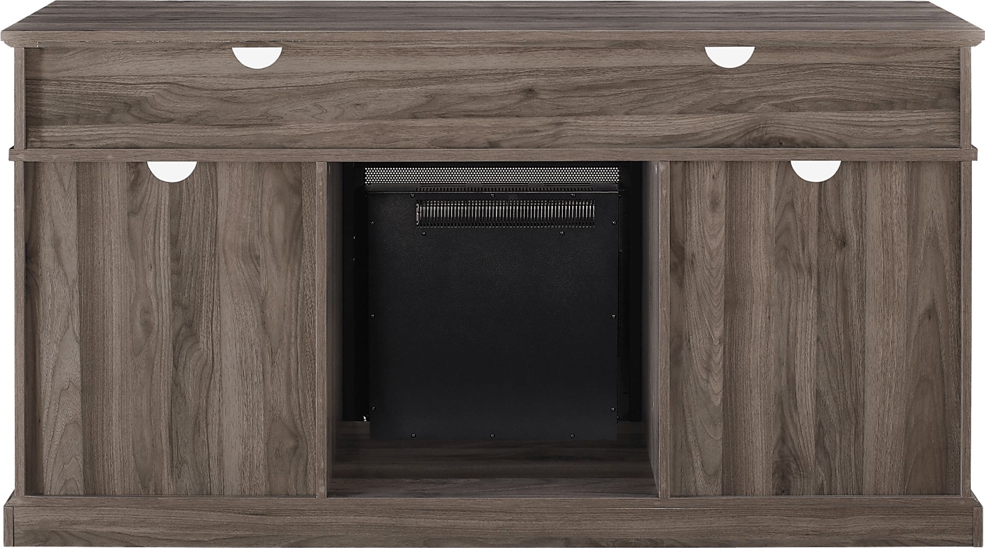 Brassiewood Gray 58 in. Console With Electric Fireplace - Image 3