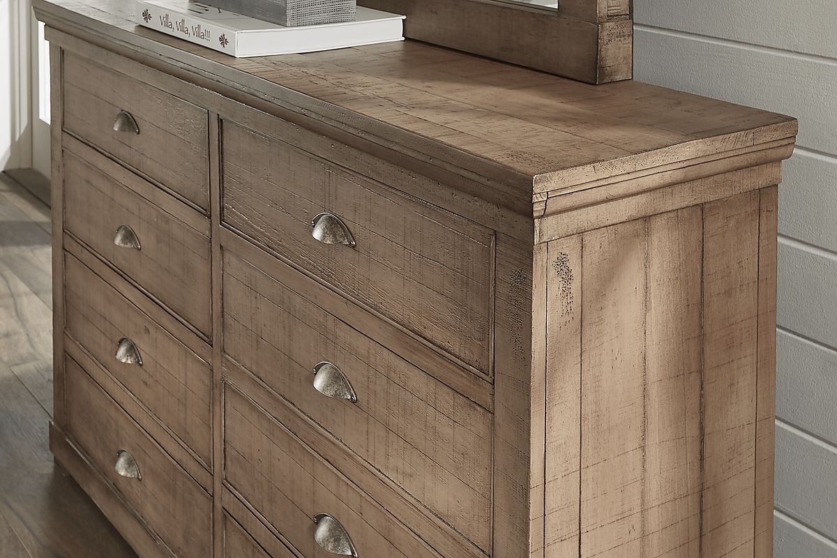 Braxton Place 7 Pc Gray Queen Bedroom Set With Dresser, Mirror