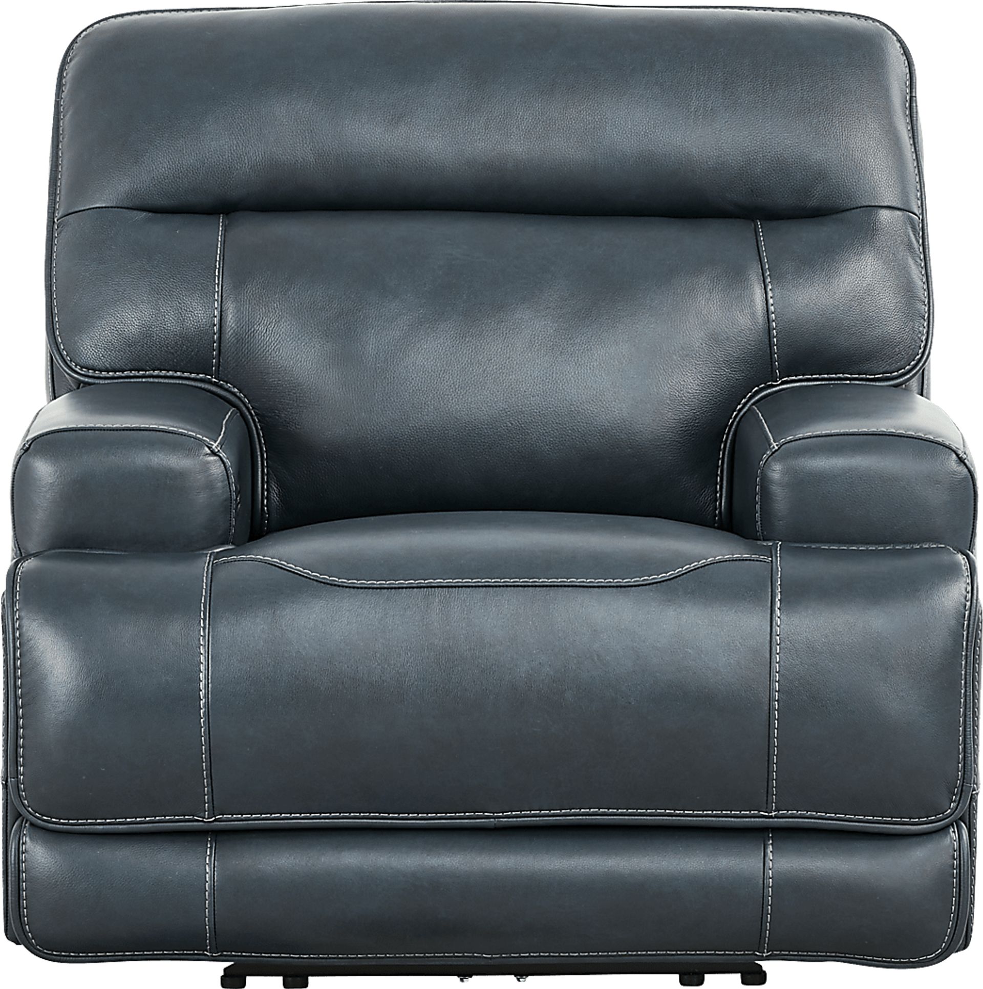 Brayden Blue Leather Dual Power Recliner - Image 2