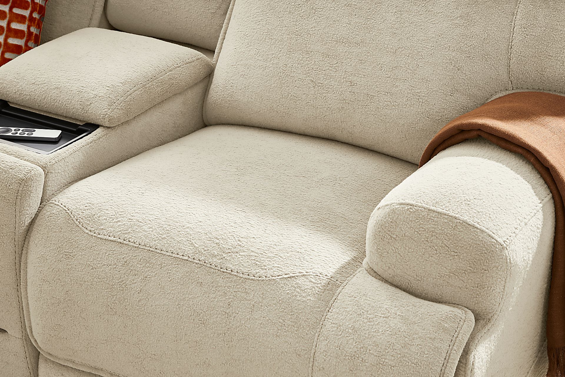 Brayden Light Gray Dual Power Reclining Console Loveseat - Image 7