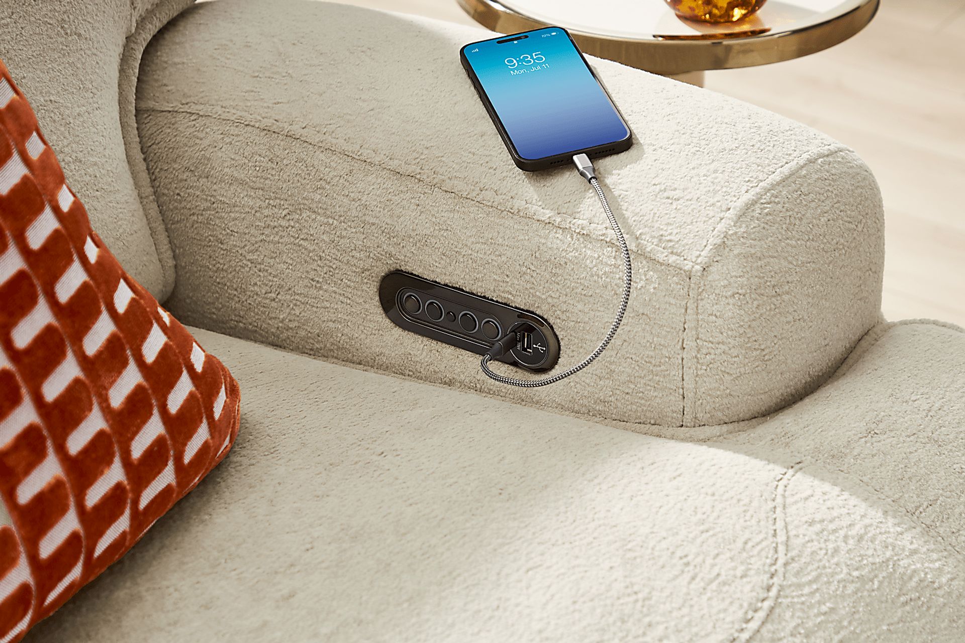 Brayden Light Gray Dual Power Reclining Console Loveseat - Image 9