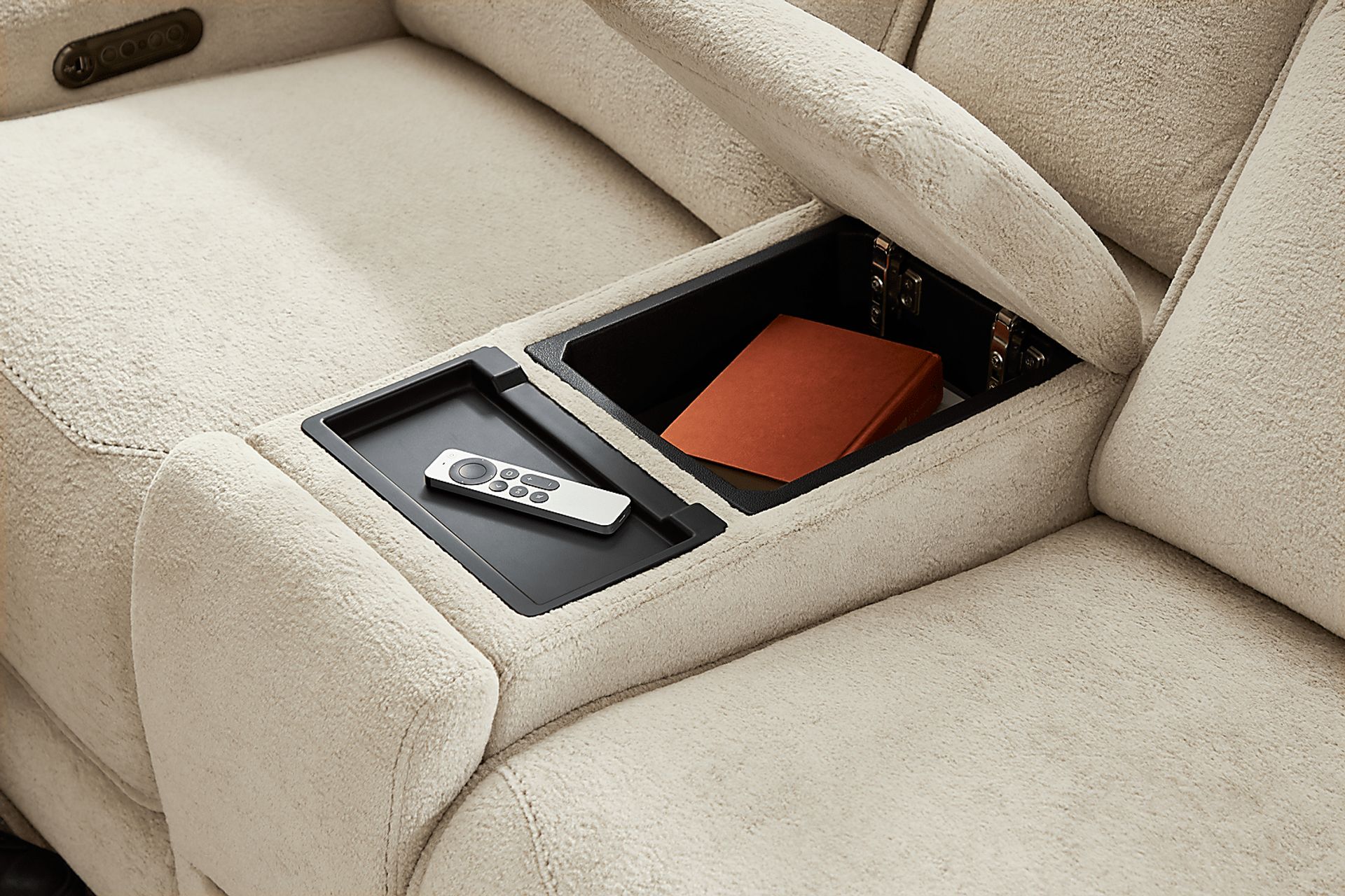 Brayden Light Gray Dual Power Reclining Console Loveseat - Image 5