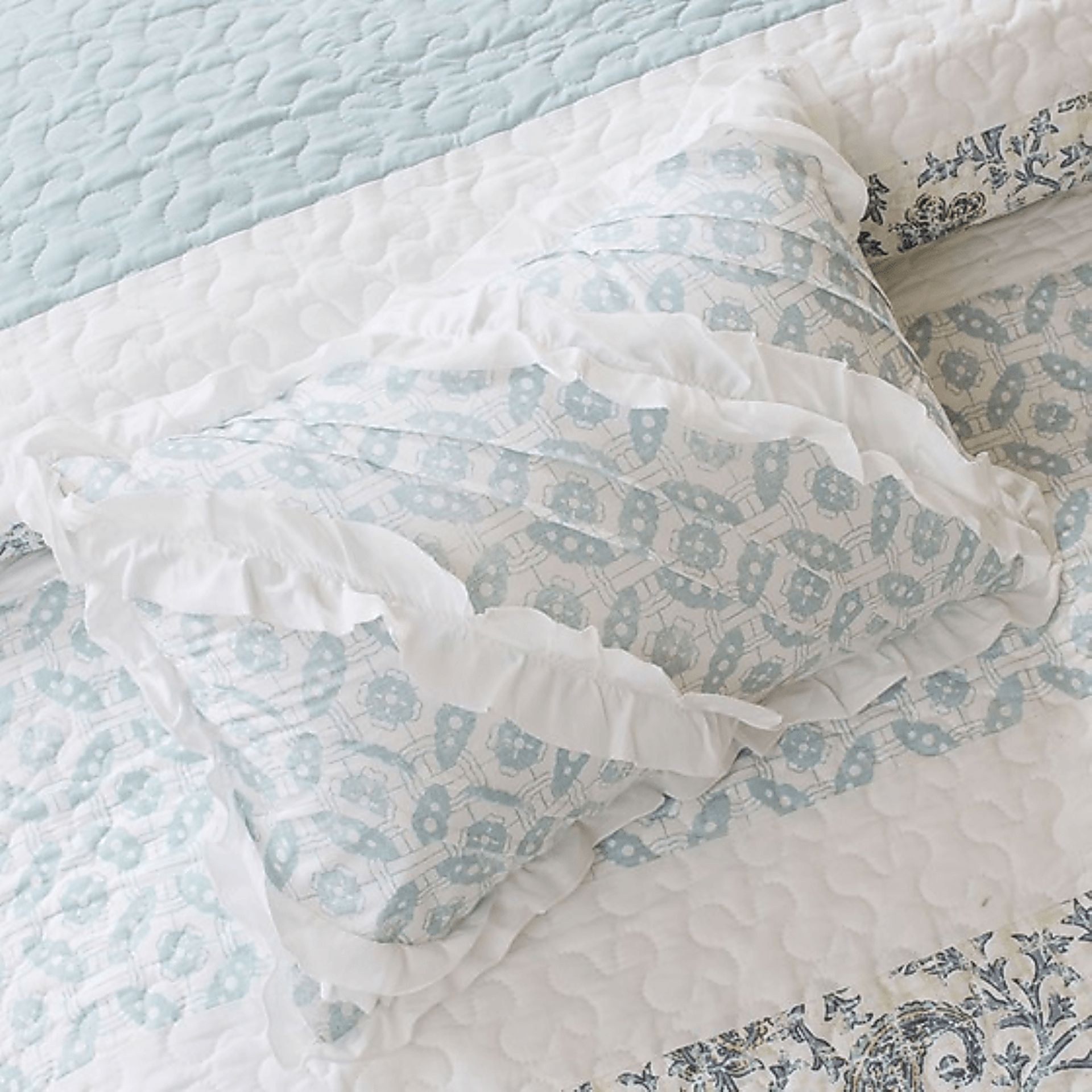 Brayln Blue 6 pc Full/Queen Quilt Set - Image 4