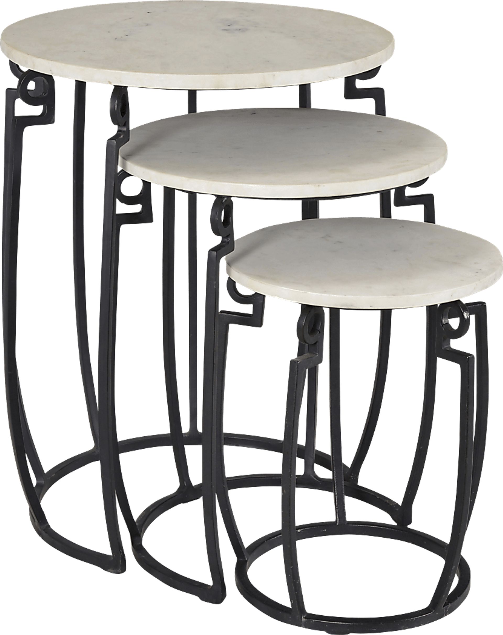 Breccan Black Set of 3 Nesting Tables - Image 1