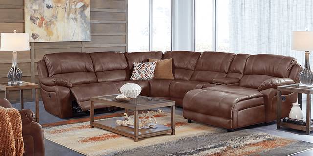 Cindy Crawford Home Breckenridge Hills Mahogany 6 Pc Reclining Sectional - Thumbnail - Image 2