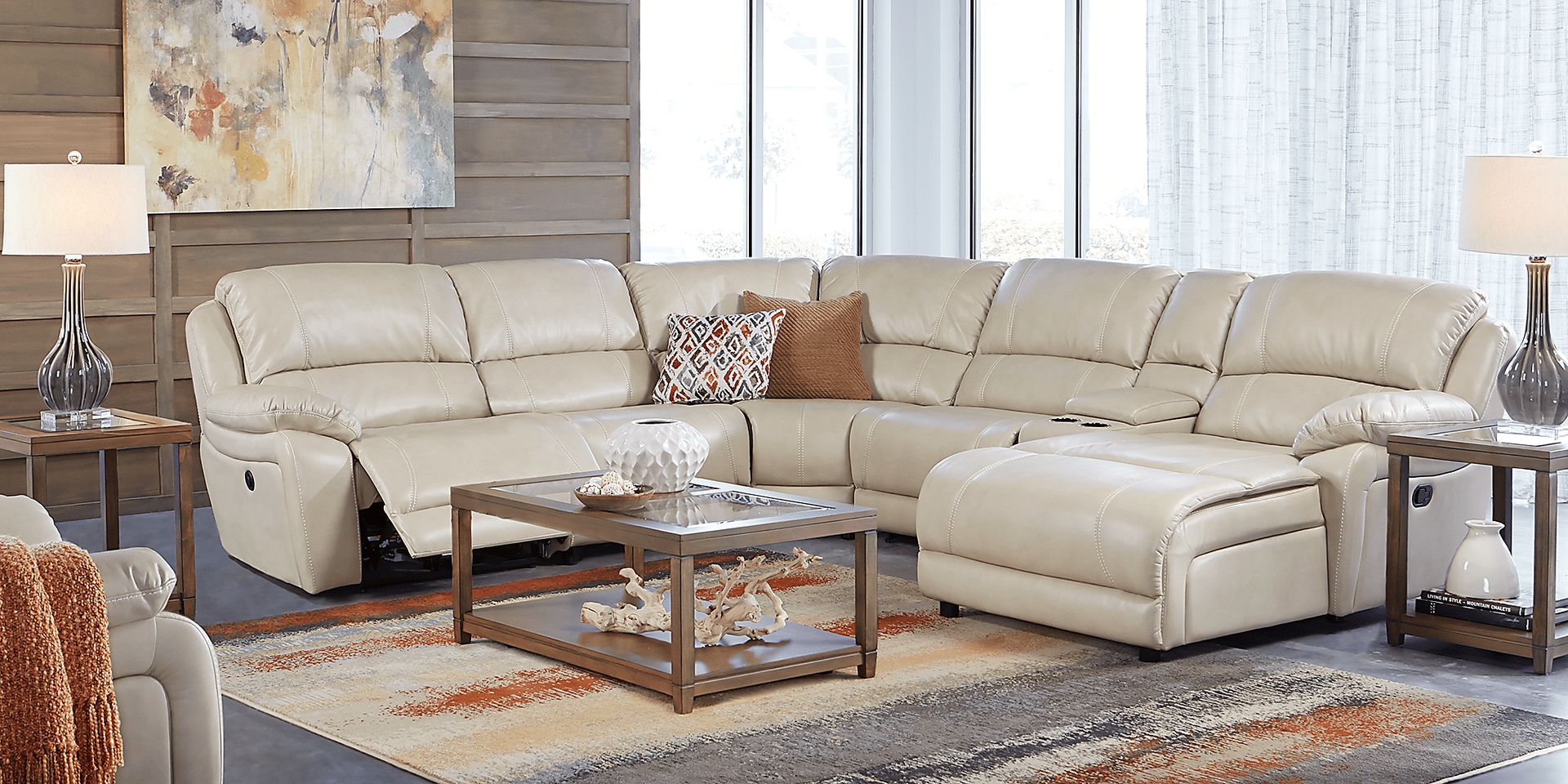 Cindy Crawford Home Breckenridge Hills Stone 6 Pc Reclining Sectional - Image 2