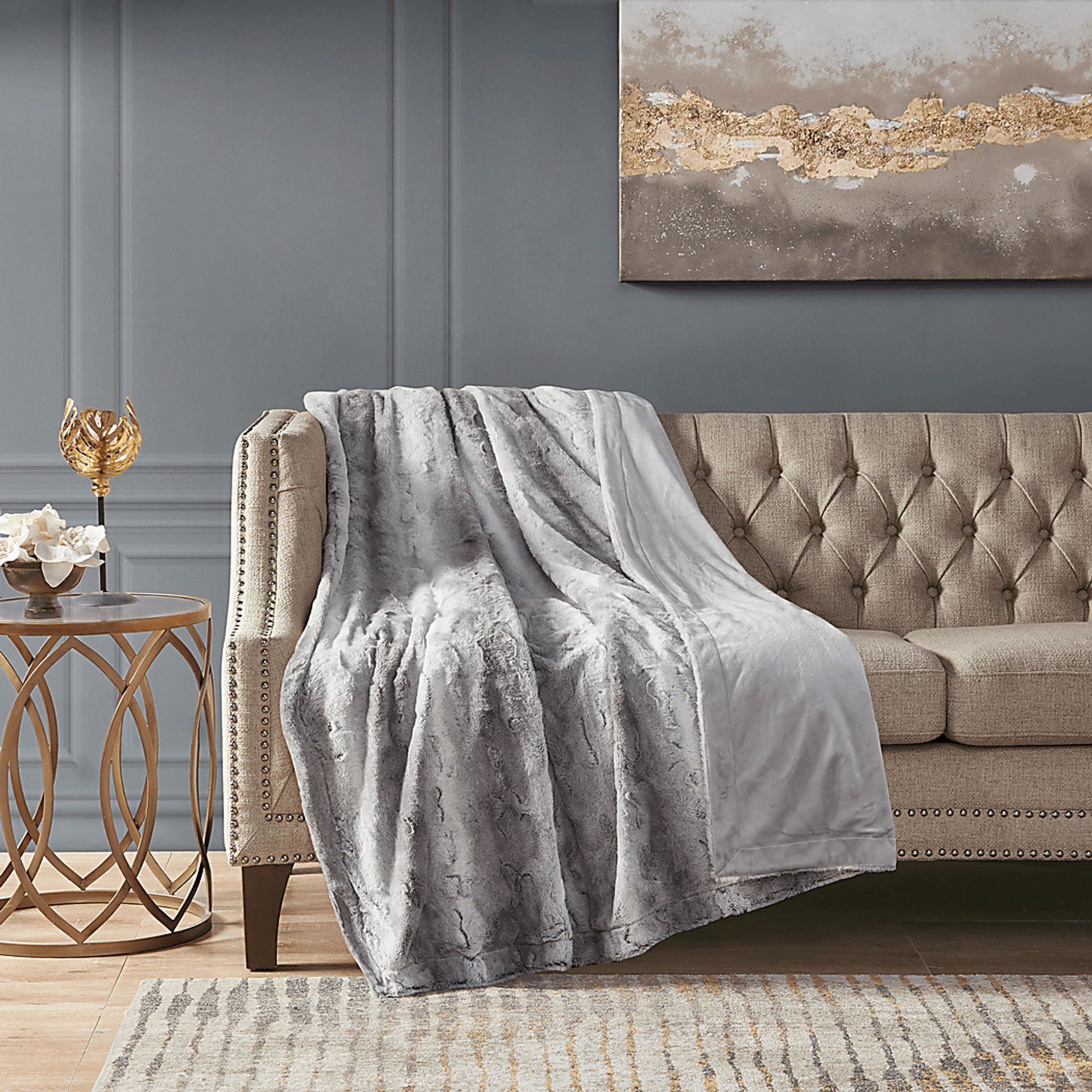 Bregenz Gray Throw Blanket - Image 1