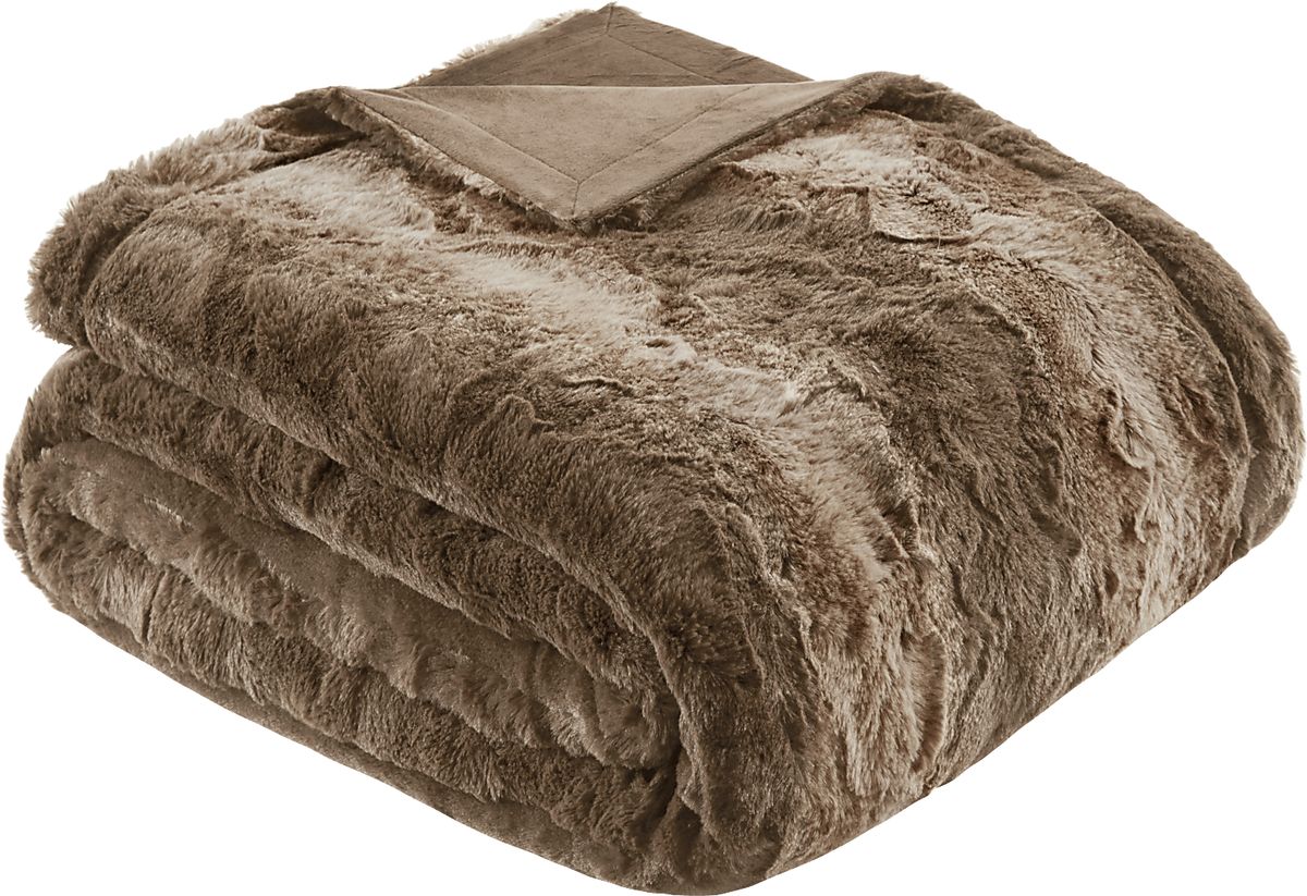 Bregenz Tan Beige,Brown Polyester Fabric Throw Blanket | Rooms to Go